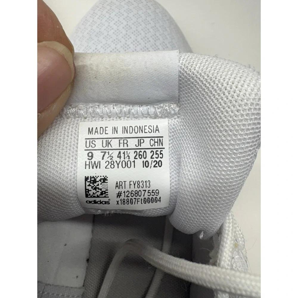Adidas Cloud foam QT Racer 2.0 White Silver Metallic Women's 9 FY8313 Sporty